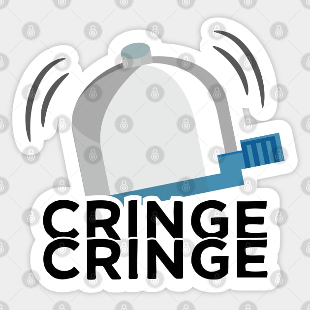 Cringe Button Bicycle Bell Meme Cringe Alert Sticker by alltheprints